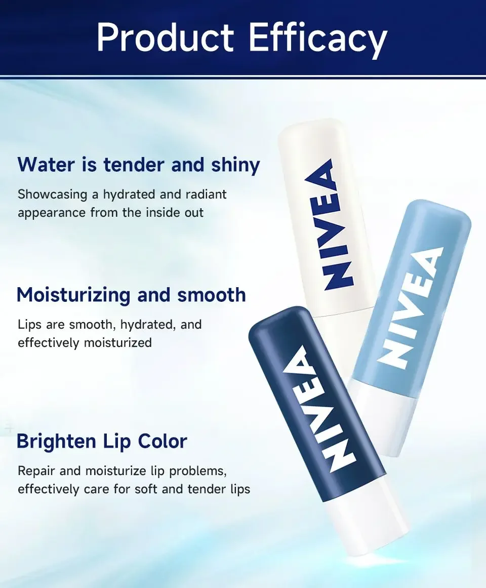 Nivea Bálsamo Labial Natural Hidratante, Óleo para Cuidados Lábios, Reparação Nutritiva, Beleza Rara, Batom para Mulheres e Homens, 4,8g