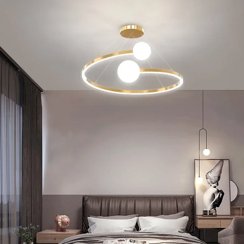 

Italian Designer's Creative Circular LED Pendant Lamp Dining Desk Restaurant Kitchen Bedroom Chandelier Home Decor Light Fixture