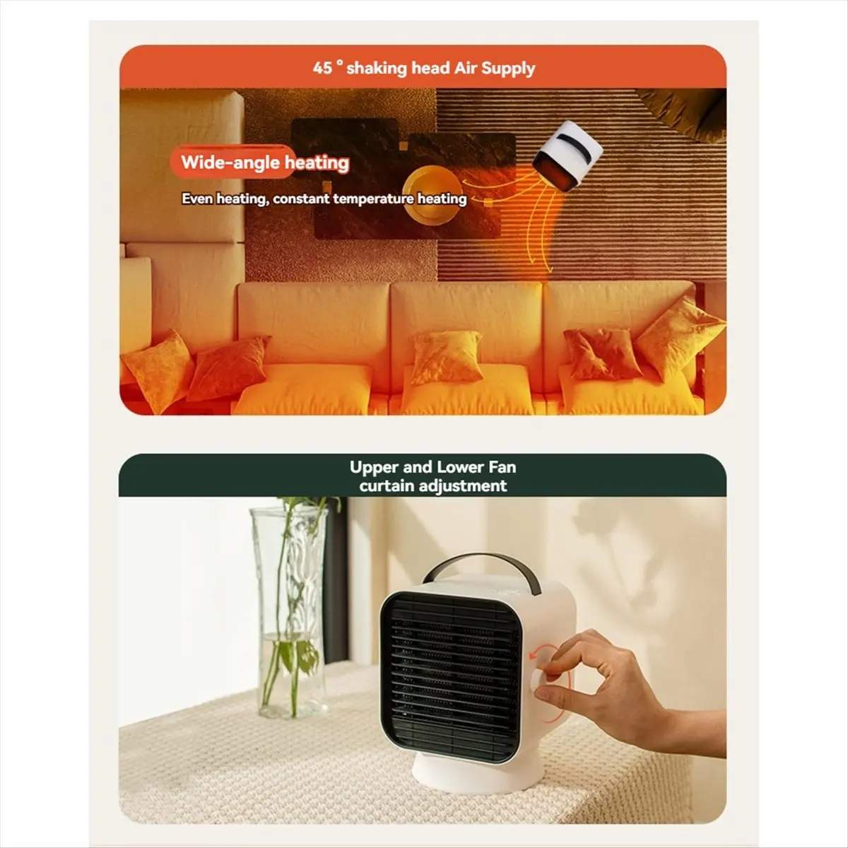 

*ONE DAY Портативный вентилятор-нагреватель Защита от перегрева 3S Быстрый нагрев Керамический космический термостат Быстрый нагрев Офисный стол Американская вилка A