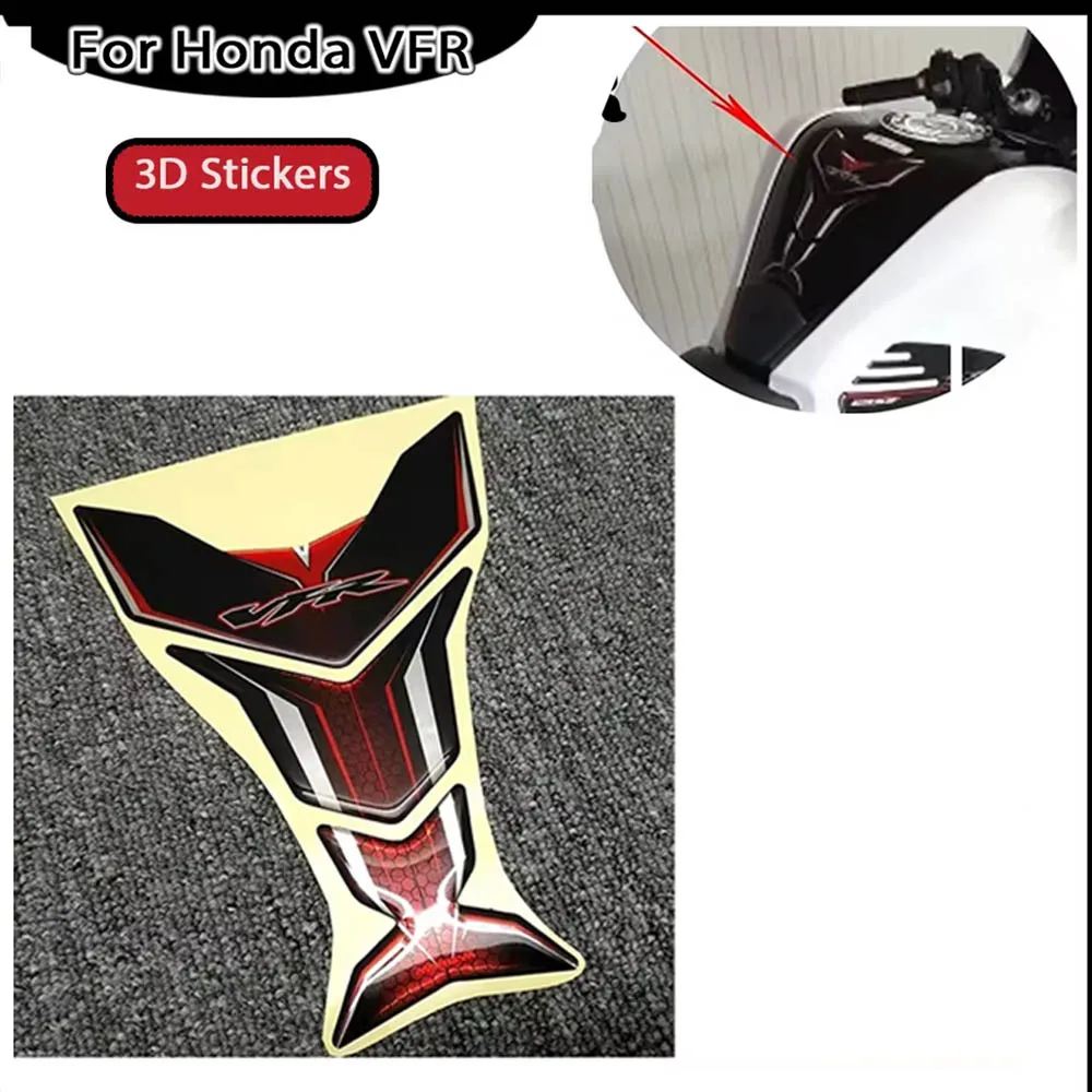 Motorcycle For Honda VFR 400 600 700 750 800 1200 X F VFR800 Tank Pad Gas Fuel Oil Kit Knee fish bone Protector Stickers Decals