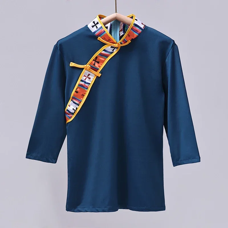 Chińskie tybetańskie topy do tańca Kobiety Tybetańskie topy sceniczne Koszule mniejszości narodowych Styl etniczny Mongolska tradycja taneczna