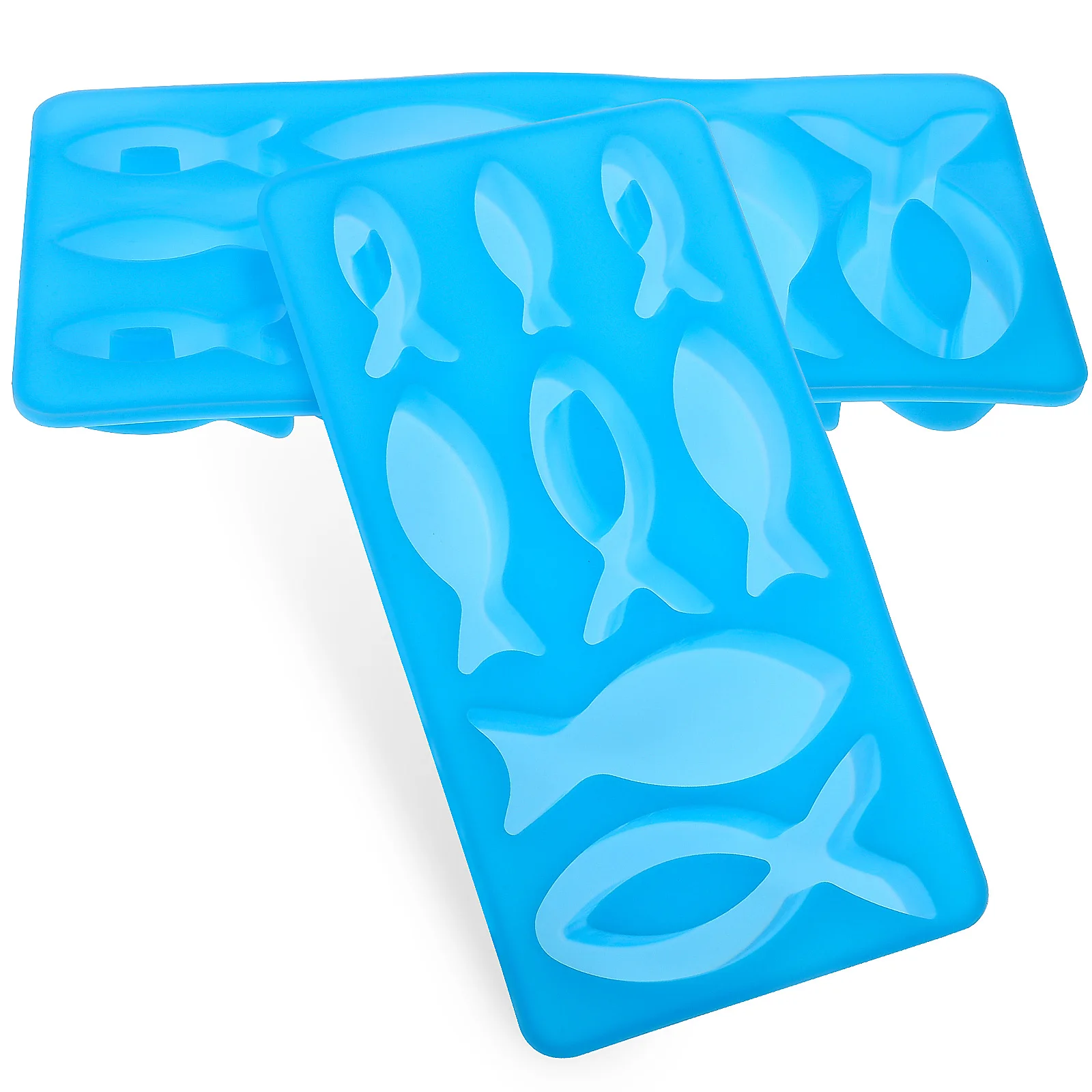 

2Pcs Blue Silicone Soap Mold Food Grade Flexible Non deform Fish Shaped DIY Baking Cake Chocolate Ice Cubes Pudding Home Kitchen