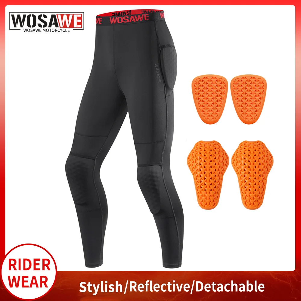 

WOSAWE Motorcycle Pants with Removable Knee Pads Summer Elastic Reflective Motocross Pants Outdoor Off-road Moto Riding Trousers