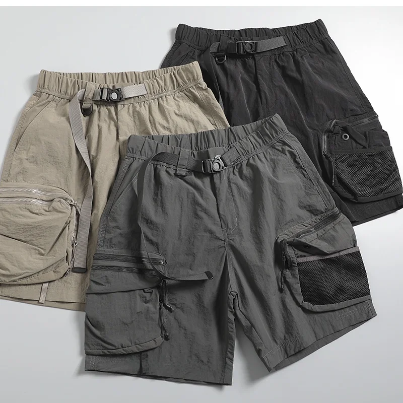 

Мужские модные летние рабочие шорты свободного прямого кроя с пятью карманами, повседневные уличные шорты, трендовые, для молодежи, придающие энергичный вид