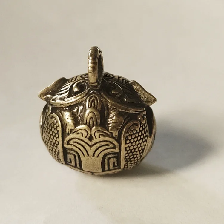 1/2pcs Brass Lion Dancing Pendant Pet Bell Chinese Style Taotie Car Keychain Pendant