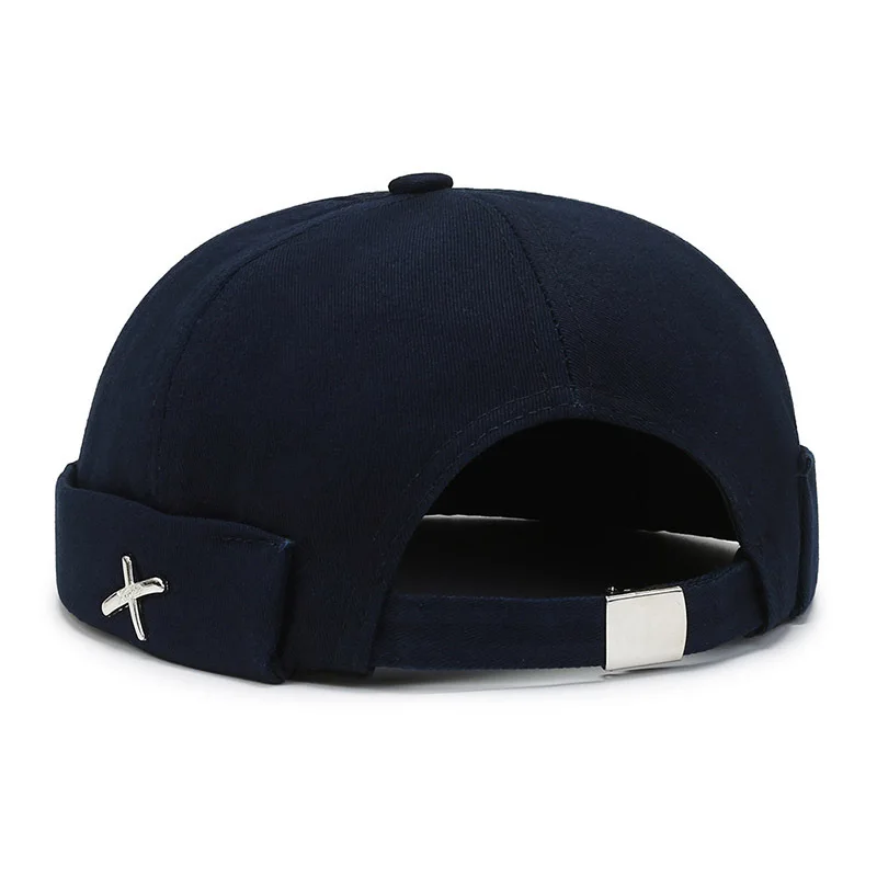 Vintage Dome Hat Mens Solid Color Velvet Beanies For Men Docker Sailor Crimping Brimless Skull Caps Casual Portable Hip Hop Cap