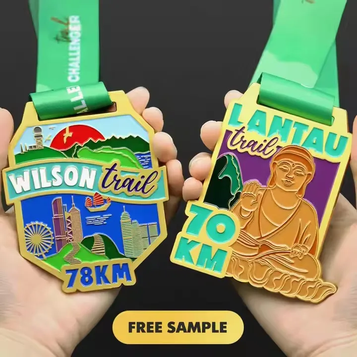 

Wholesale Cheap Design Your Own Zinc Alloy Gold Award Marathon Running Custom Metal Sport Medal