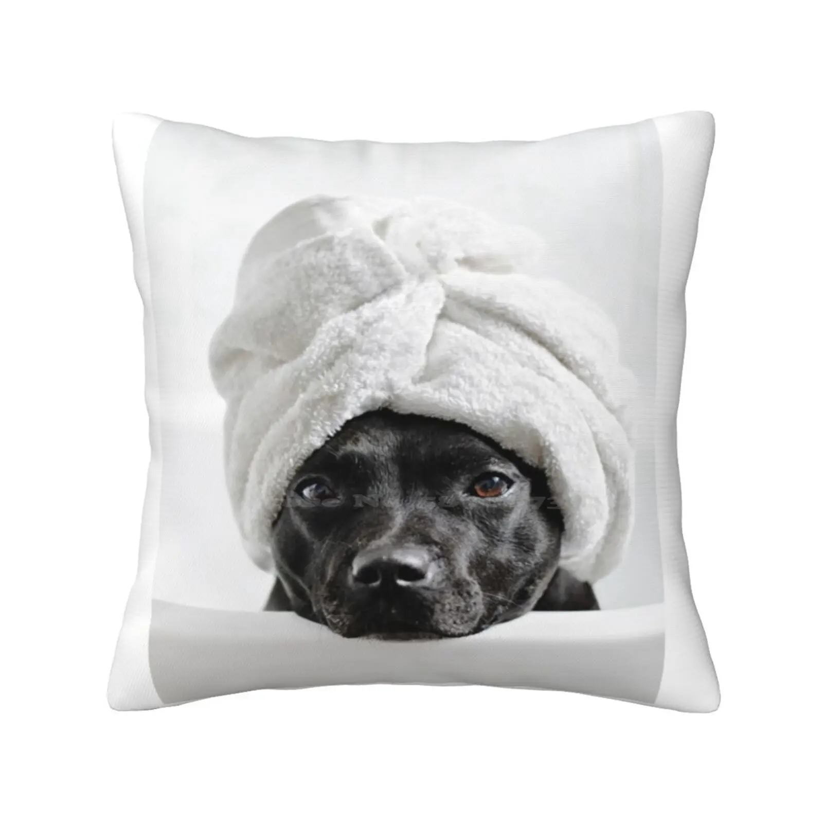 Bath Time Soft Comfortable Pillowcase Dog Pet Animal Canine Staffy Staffordshire Bull Terrier Bathing Grooming Towel Fun