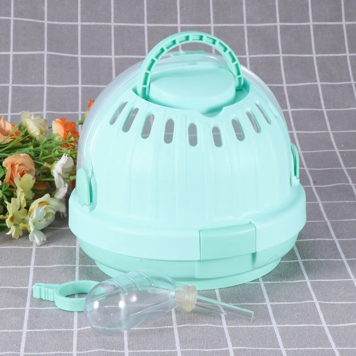 

Прозрачная переноска для хомяков светло-зеленого цвета, портативная дорожная клетка с поилкой, уличная клетка для хомяков, зоотовары