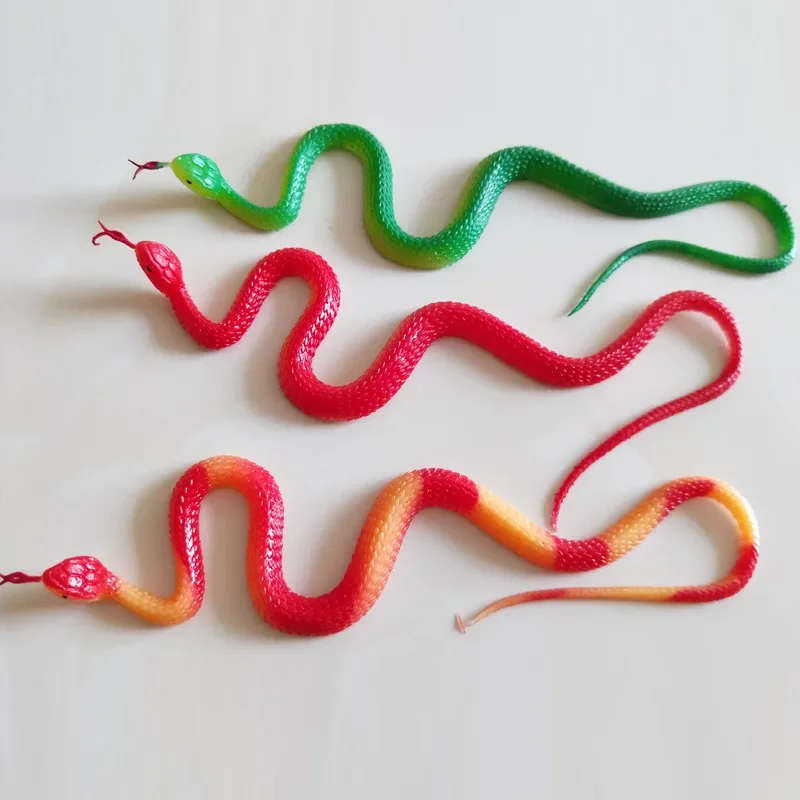 45cm Fake Realistic Rubber Toy Snake Simulation Anaconda Scary Halloween To Scare Birds Props Prank Trick Toy Accessories