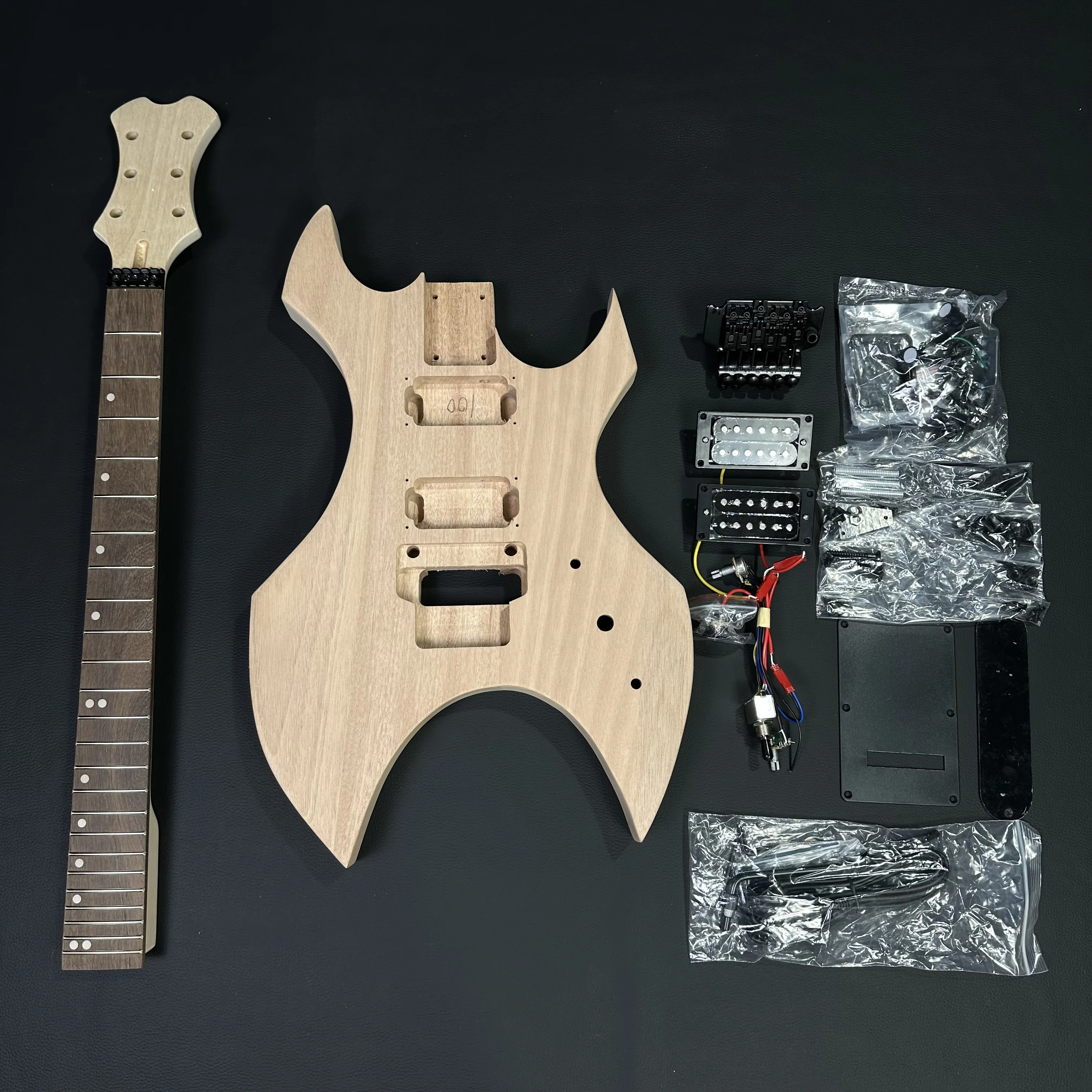 

DIY BC RICH Electric Guitar kits Mahogany Body Maple Neck Rosewood Fingerboard