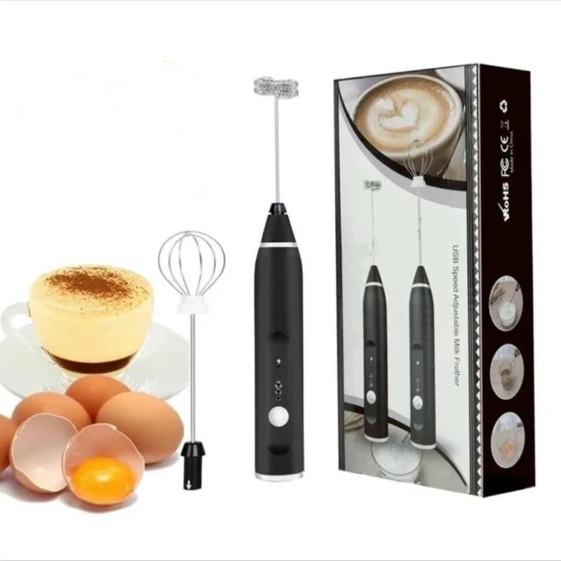 Rechargeable Handheld Electric Egg Beater 3 Speeds Stainless Steel Whisks For Home Baking Coffee Froth Cream Desserts