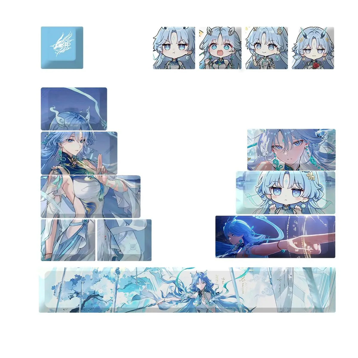 MAIMOOO Wuthering Waves Qingxiao Keycaps 14Keys PBT Cherry Profile Wuwa Personalized Anime Game Keyboard Keycap Lynae Phrolova