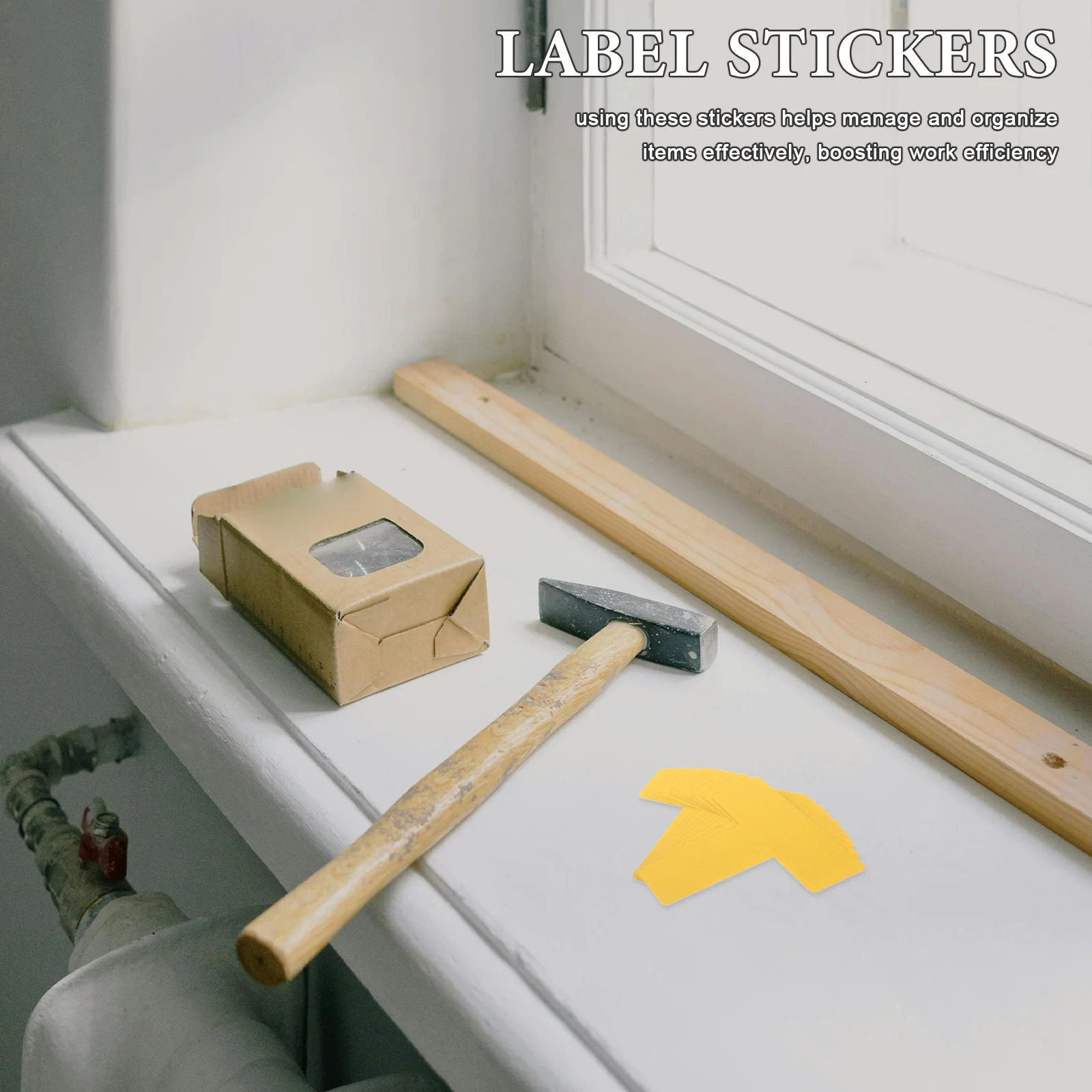 10pcs Yellow Positioning T-Shaped Self Adhesive Label Stickers For Desk Floor Marking Corner Organization Stickers Rectangle