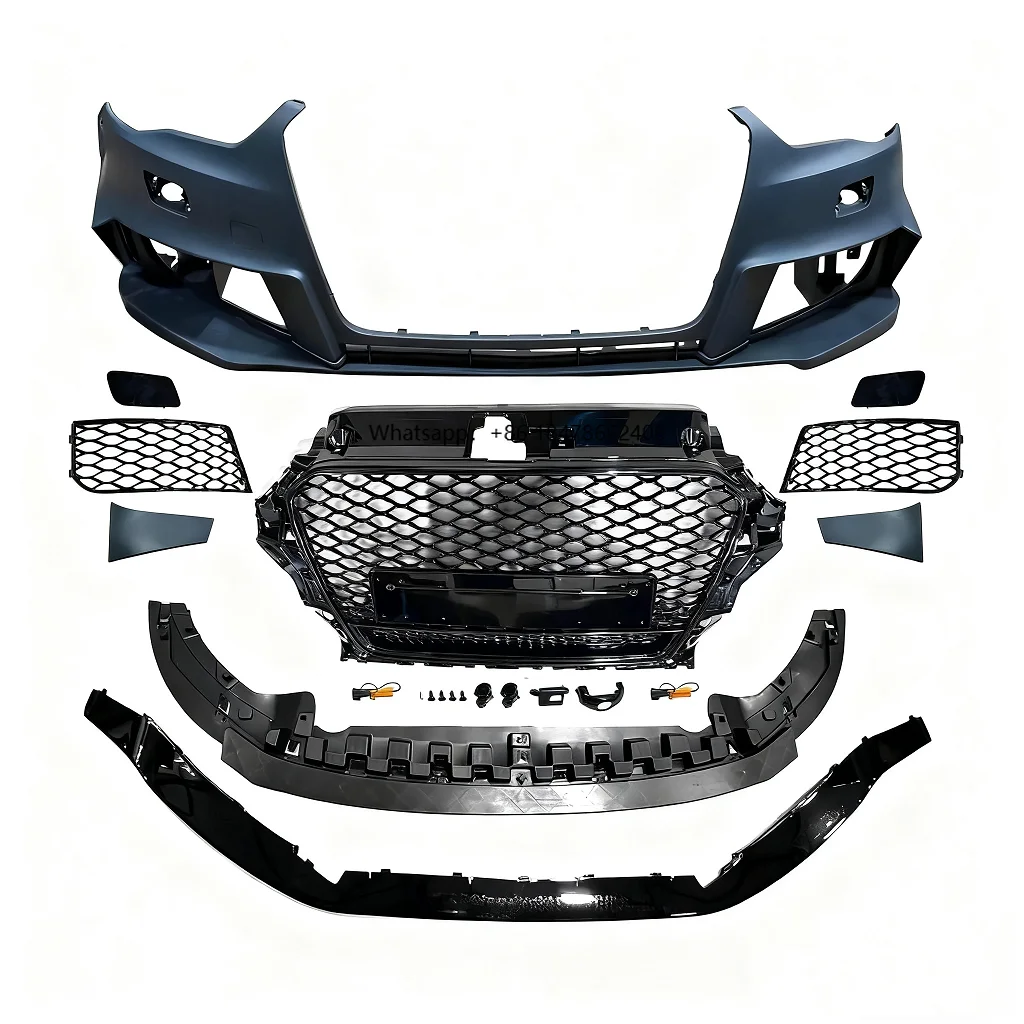 

Factory Car Body Kit A3 S3 8V Upgrade RS3 Style Front Bumper with Grille Front Lip Quattro for A3 S3 8V 2013 2014 2025 2016