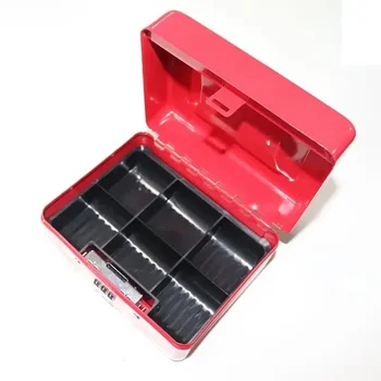 תיבת מזומנים עם מגש כסף אש בטוח תיבה עם מנעול מפתח מתכת תיבת כסף עם חריץ עבור המזומנים כספת