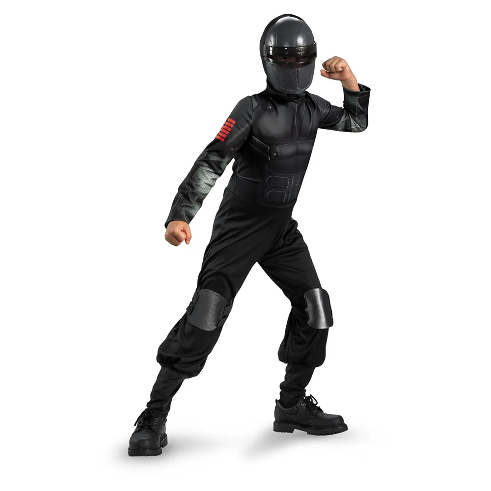 Halloween Modern Ninja Superhero Special Forces Snake Eye Boy Child Black Ninja Cosplay Costume