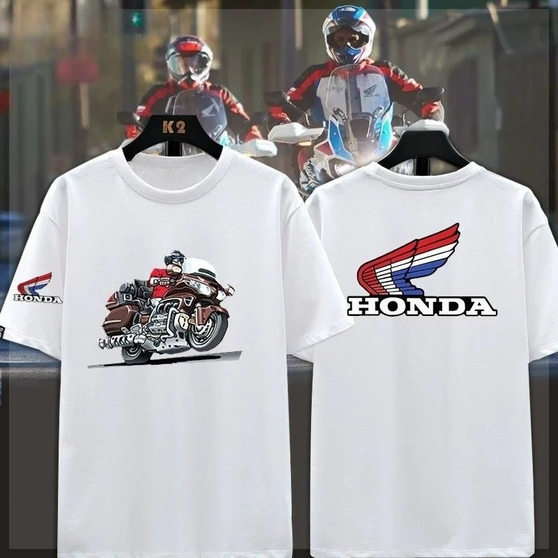 

Honda Men's and Women's T-Shirt CBR Non-Double Gold Wing Motorcycle Motorcycle Racing Peripheral Summer Casual Short Sleeve
