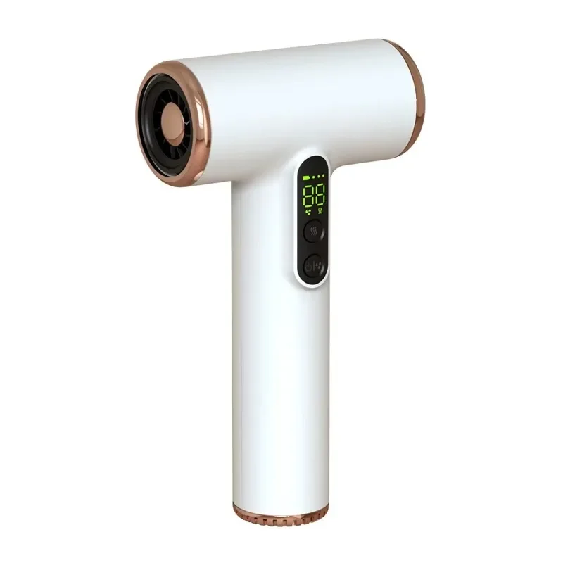 Portable Wireless Hair Dryer Negative Ions Travel /Outdoor USB Charging 30000 Rpm High-Speed Cold Warm Wind LCD Display