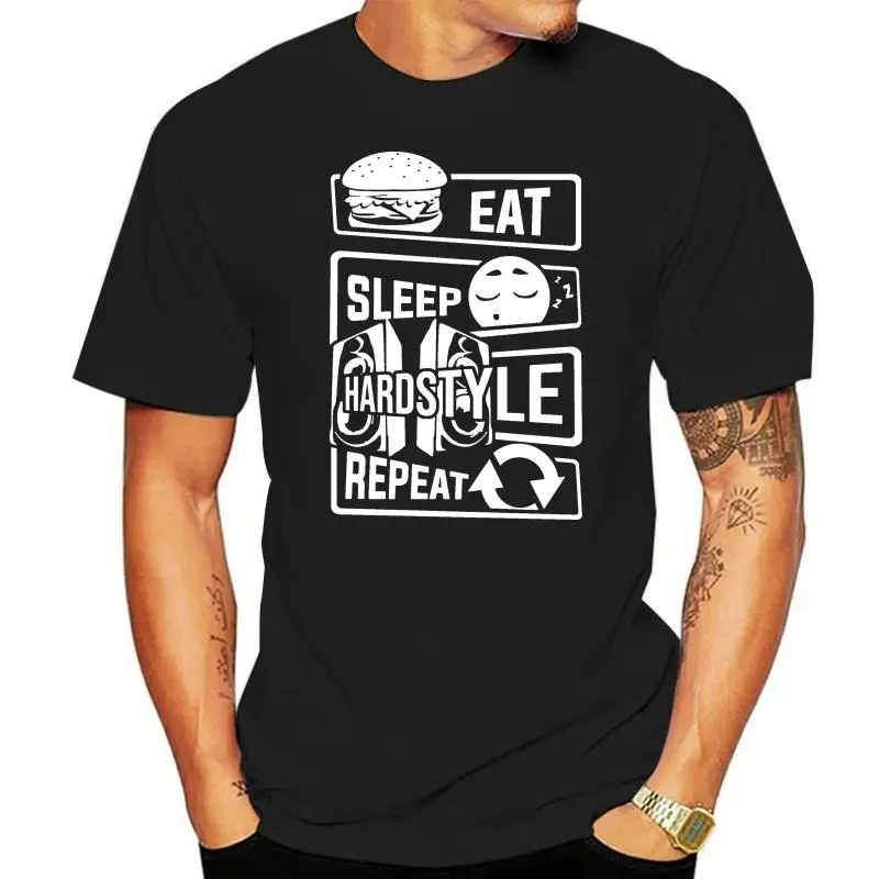 Eat Sp Hardstyle Repeat Bass Men's T-Shirt Fashion Camiseta Hand-Painted Customized Clothing Unisex Short Sleeve Top