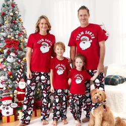 PatPat Christmas Pajamas Family Matching Cool Black Santa Claus Graphic Short Sleeves Pajamas Shirt