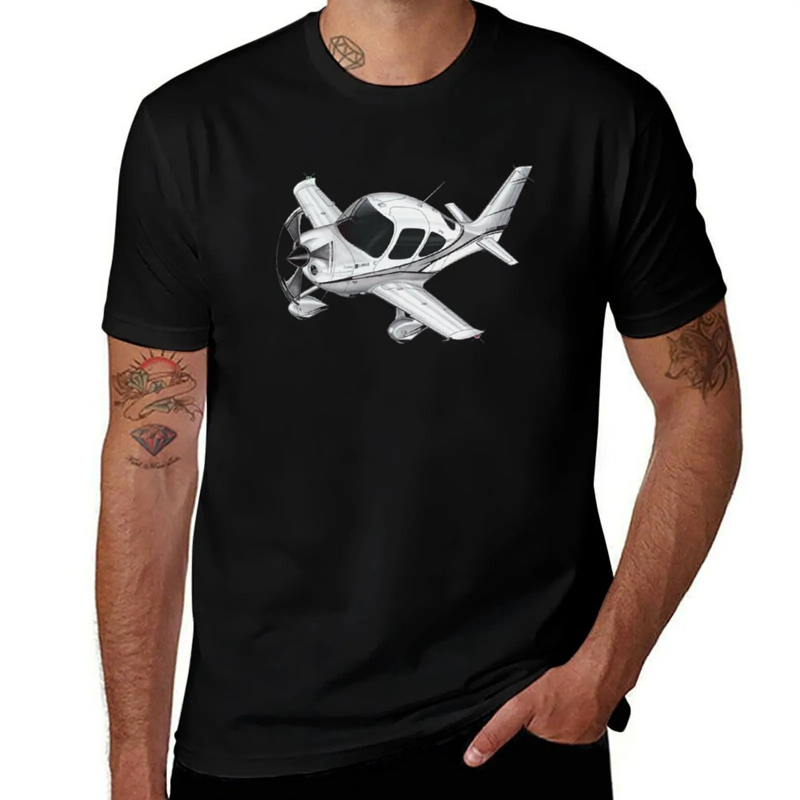 

Drawing Cirrus SR22T GTS G5 T-Shirt valentines boutique clothes tops sports fans vintage plain black t shirts men