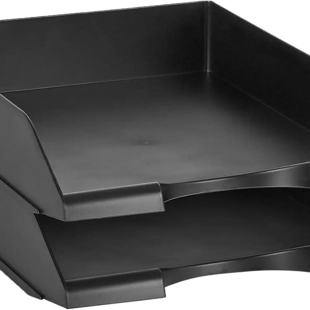 

Прямоугольный штабелируемый офисный органайзер для писем, настольный поднос, черный, в упаковке из 2 шт.