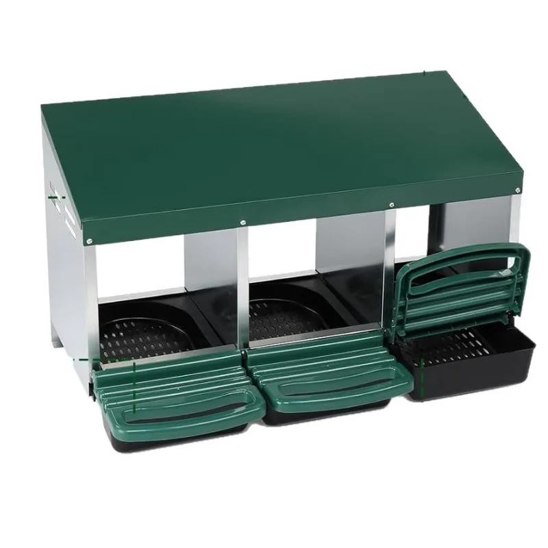 Weatherproof Metal Chicken Nest Box 3 Compartment Poultry Laying Hen House For Backyard Farm