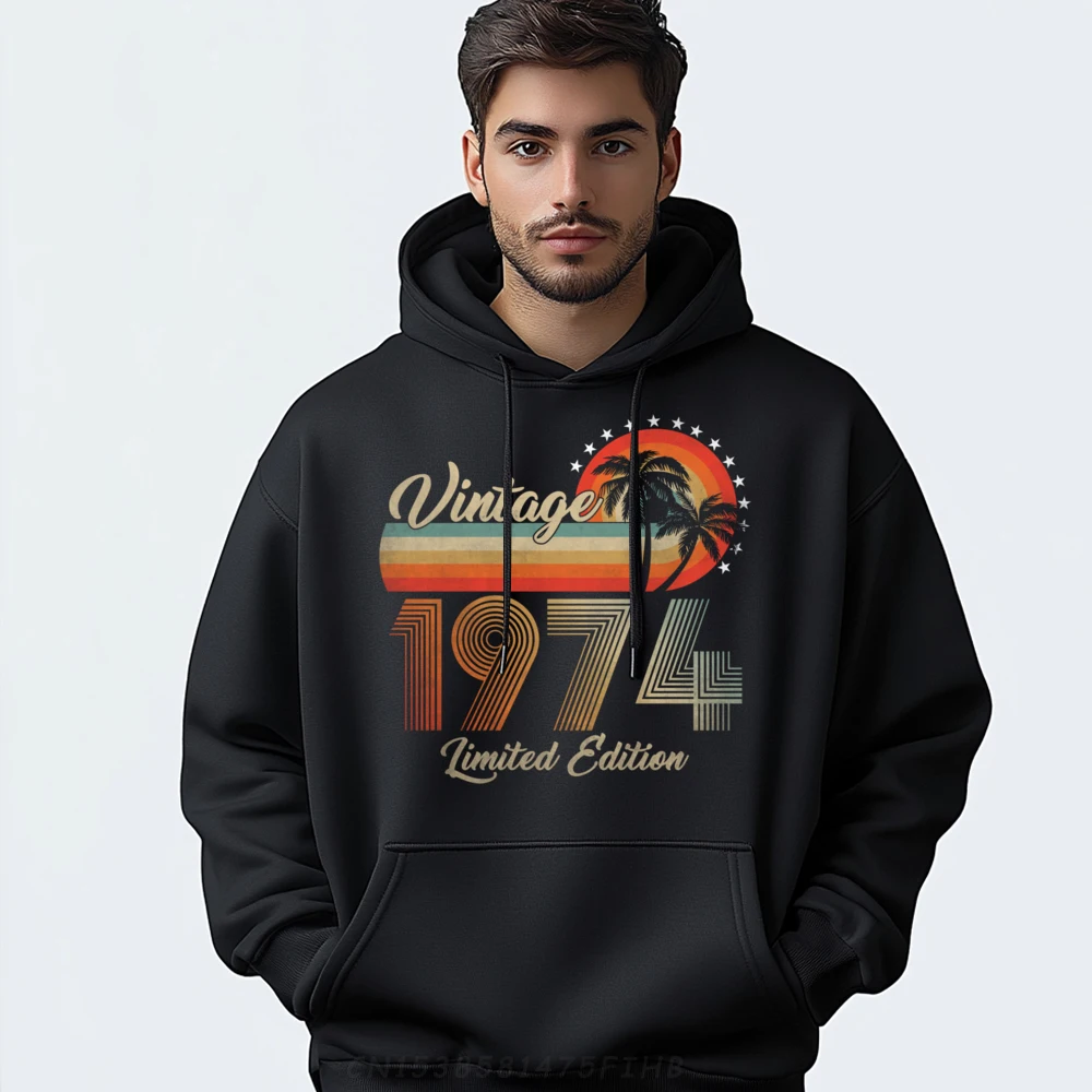 

Vintage 1974 Limited Edition 50th Birthday 50 Year Old Gifts Black Hoodie Student Funny Gifts Easter Day