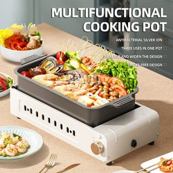 Household Multifunction 3-in-1 Electric Barbecue Machine Smokeless Electric Hot Pot Split Cooking Pot