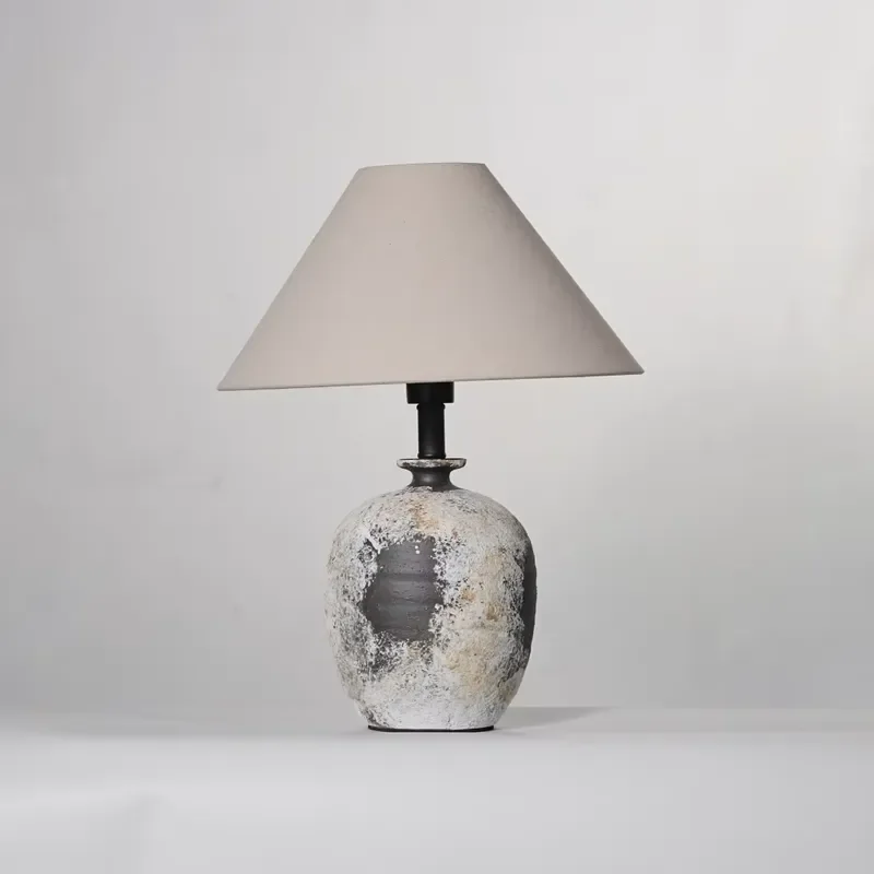 Jingdezhen Modern Woven Textured Ceramic Electric Remote Flexible LED Table Lamp Warm White Light-Elegant Decorative