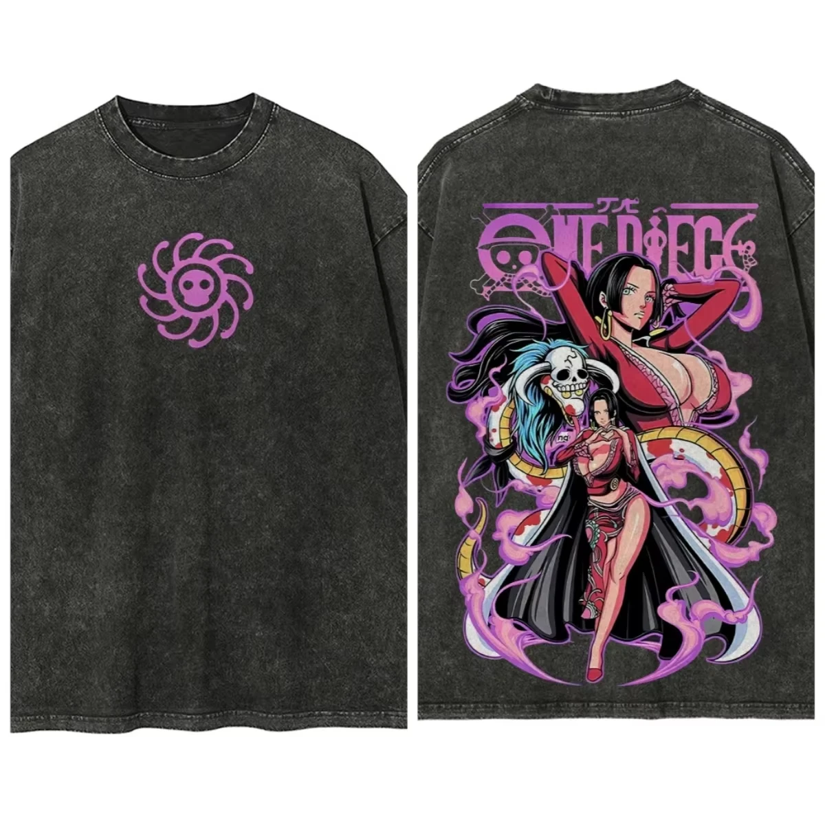 Uma peça 2026 nova camiseta impressa quente casual verão wear roupas de rua masculina camiseta lavada e velho confortável pop