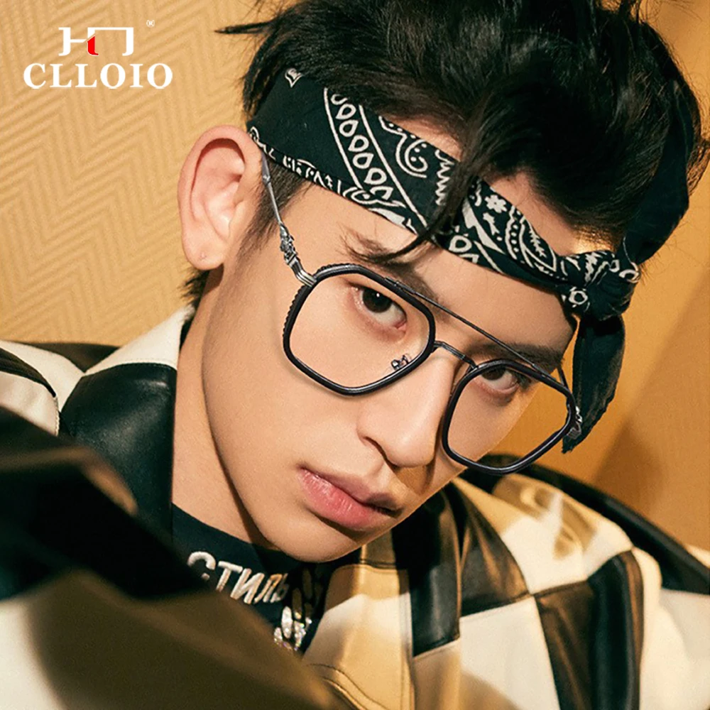 CLLOIO New Fashion Myopia Glasses Anti Blue Light Computer Glasses Oversize Frame Hyperopia Prescription Optical Eyeglasses 913