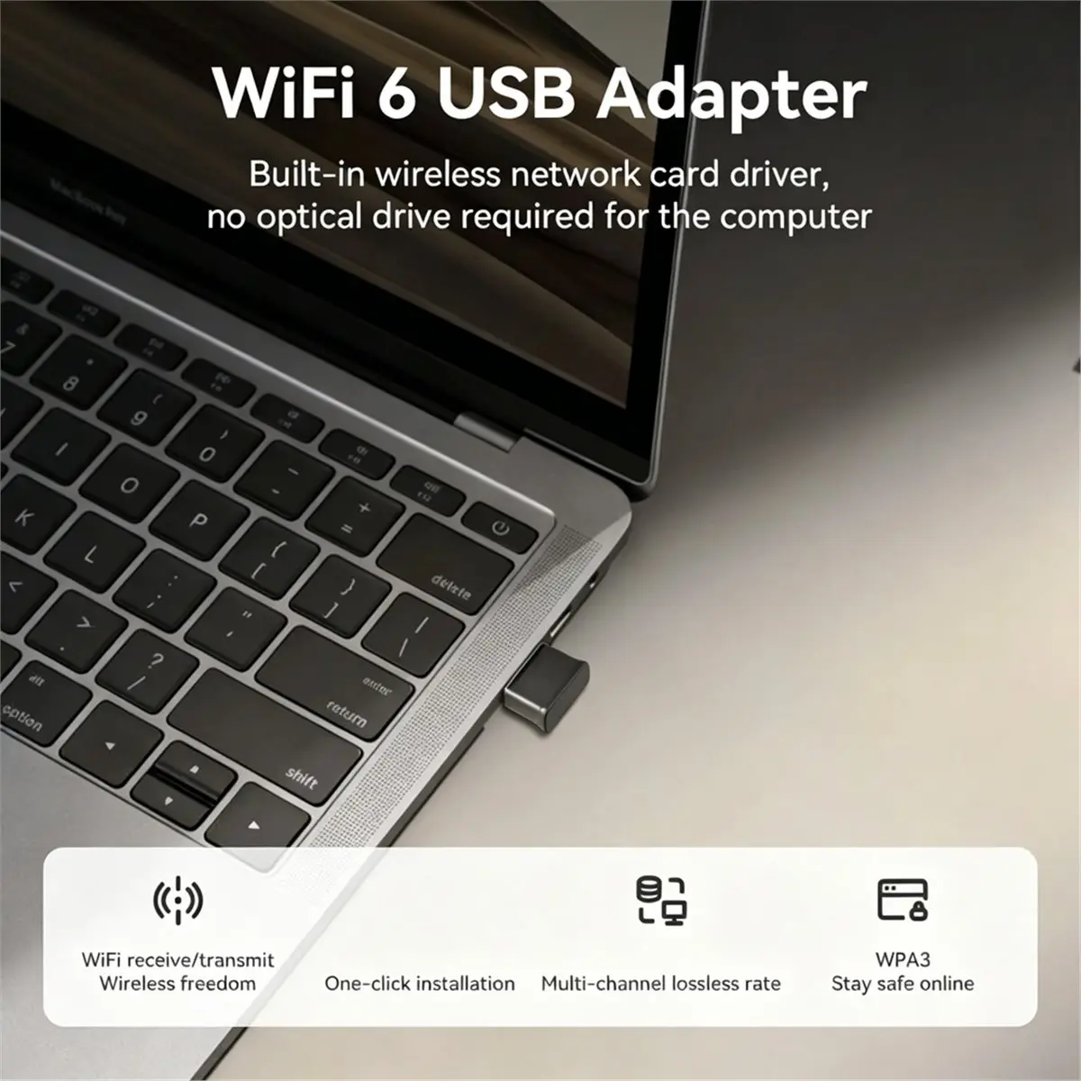 NEW FACTORY~AX300 Mini USB WIFI 6 Dongle Adapter 2.4GHz Wireless Network Card WiFi Lan Adapter Driver Free for PC Laptop Win7 10