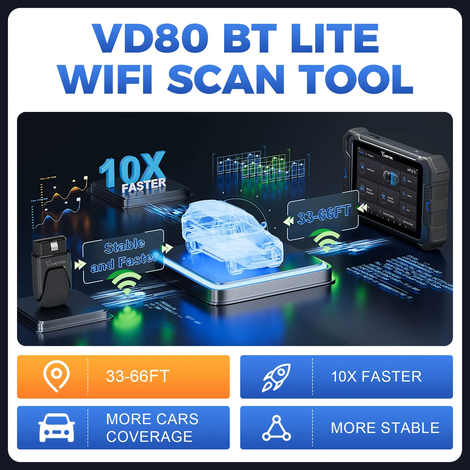 2026 New Type VD80 BT Lite 2025 New Best Obd2 Scanner Car Repair Tools Diagnostic Machine for All Cars