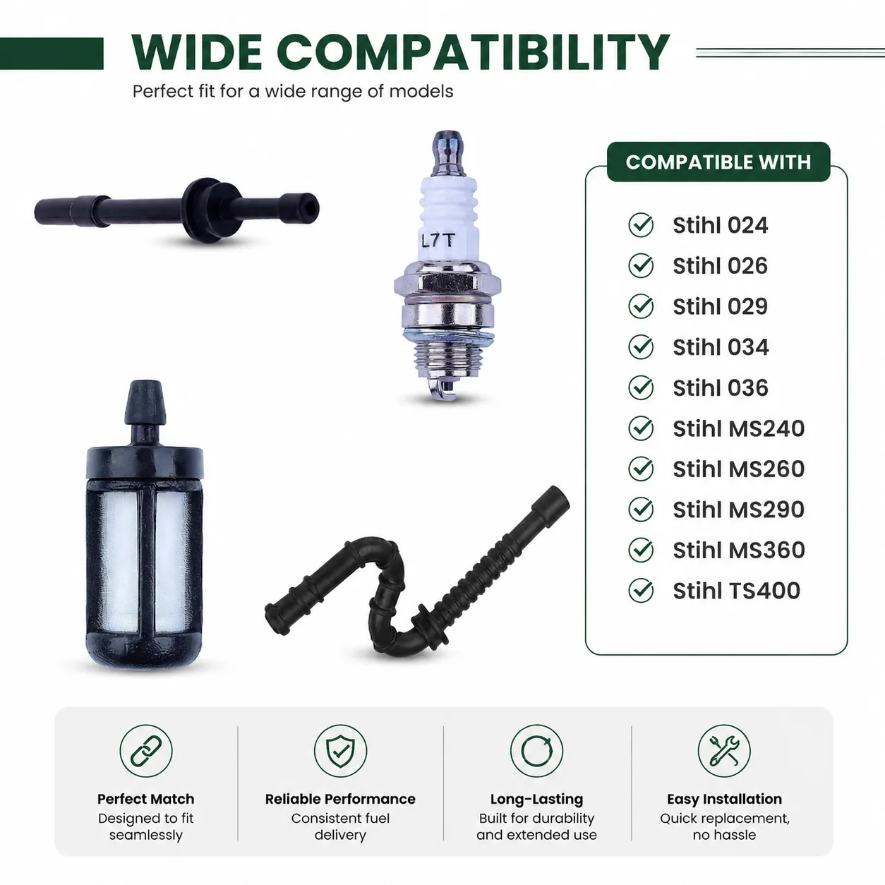 Pulse Hose for Stihl 024 026 029 034 036 MS240 MS260 MS290 MS360 TS400 Replaces 11131418888600 Impulse Hose Chainsaw Parts