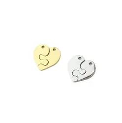 5 Sets Stainless Steel Mirror Polish Jewelry Heart Friends Charms Pendant DIY Handcraft Waterproof Antiallergic