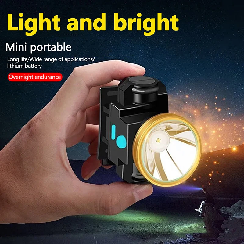 1 Set Strong Light Super Bright Outdoor Head-mounted Household Mini Flashlight LED Headlight Long Battery Life Riding Headlights