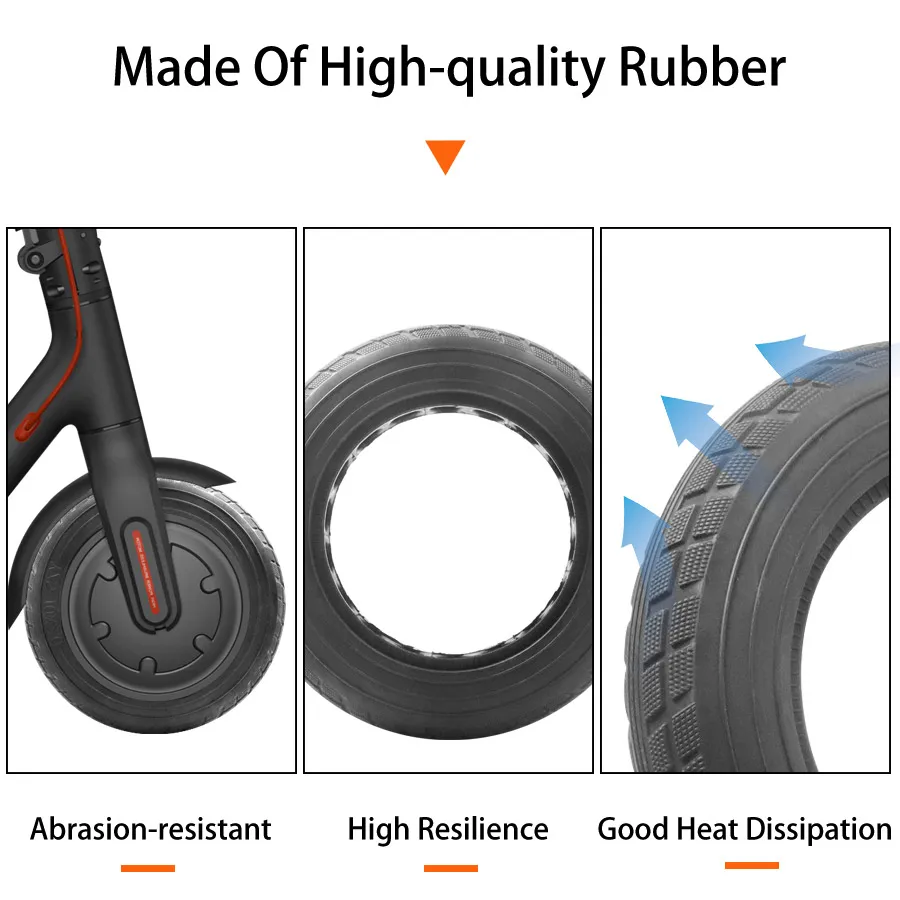 10 Inch Solid Tire Electric Scooter for Xiaomi m365 Pro Scooter Wheel\'s Replacement Explosion-Proof 10x2 Modified Solid Tires