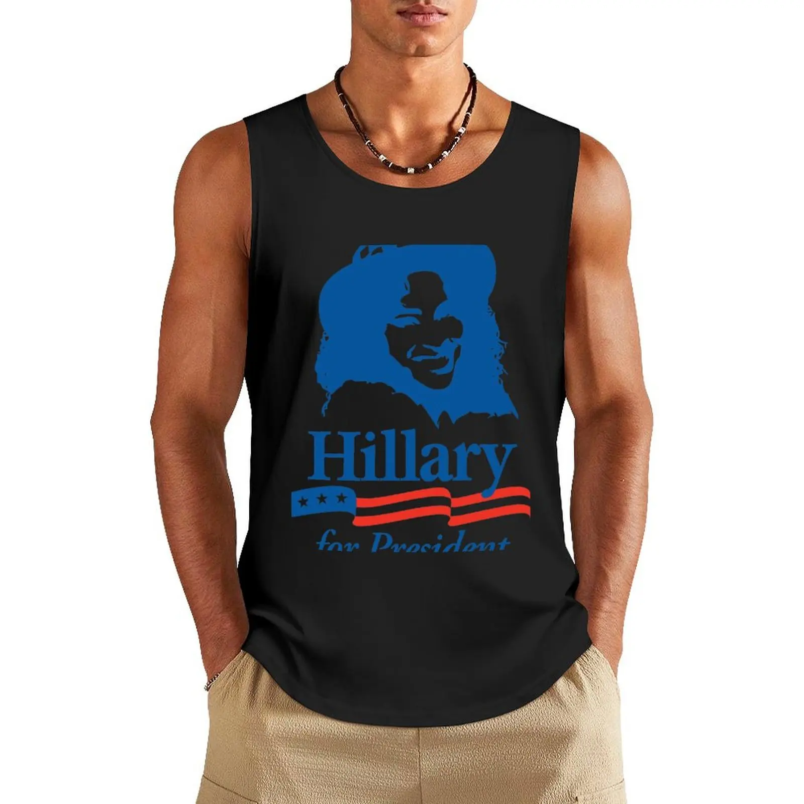 Hillary For President - Red White & Blue Tank Top mens designer clothes gym t-shirts man sports suits gym shirt men