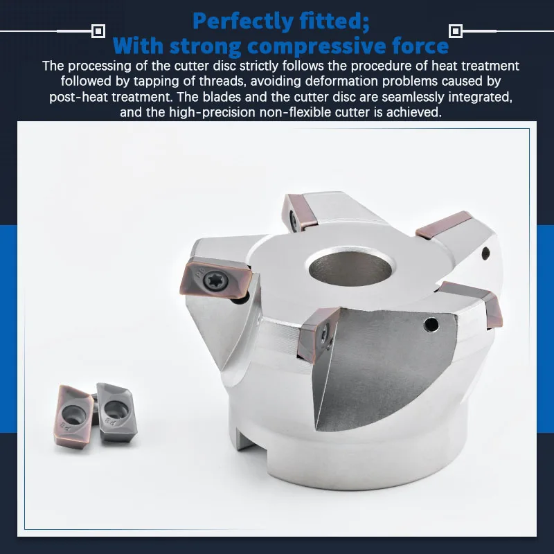 Flat milling cutter disc with a waste angle of 75 degrees, installed horizontally, with a negative angle reverse cutter disc, on