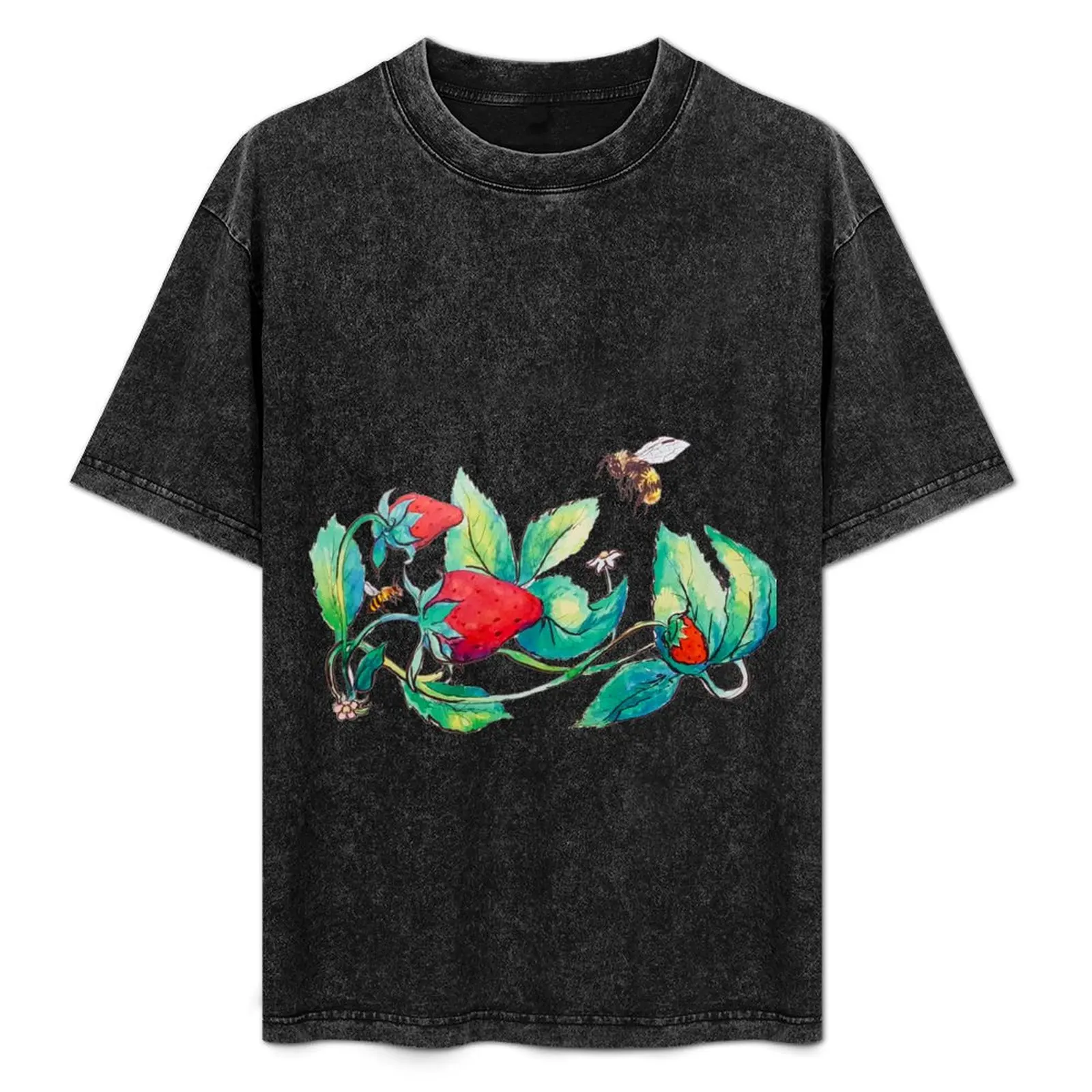 

Strawberry Plant T-Shirt Soft Basic Cotton Short Sleeve Tee