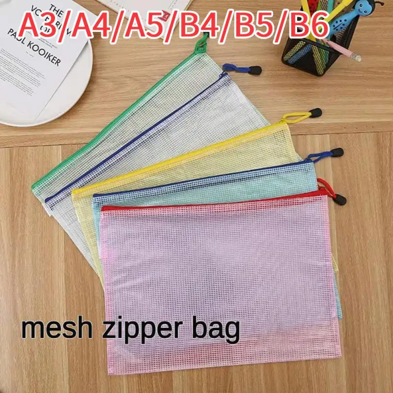 1pc Document Bag Waterproof Mesh Zipper Pouch, A4/A5 Organizing Bags, Multi-Purpose Travel Pouch For School And Office Supplies