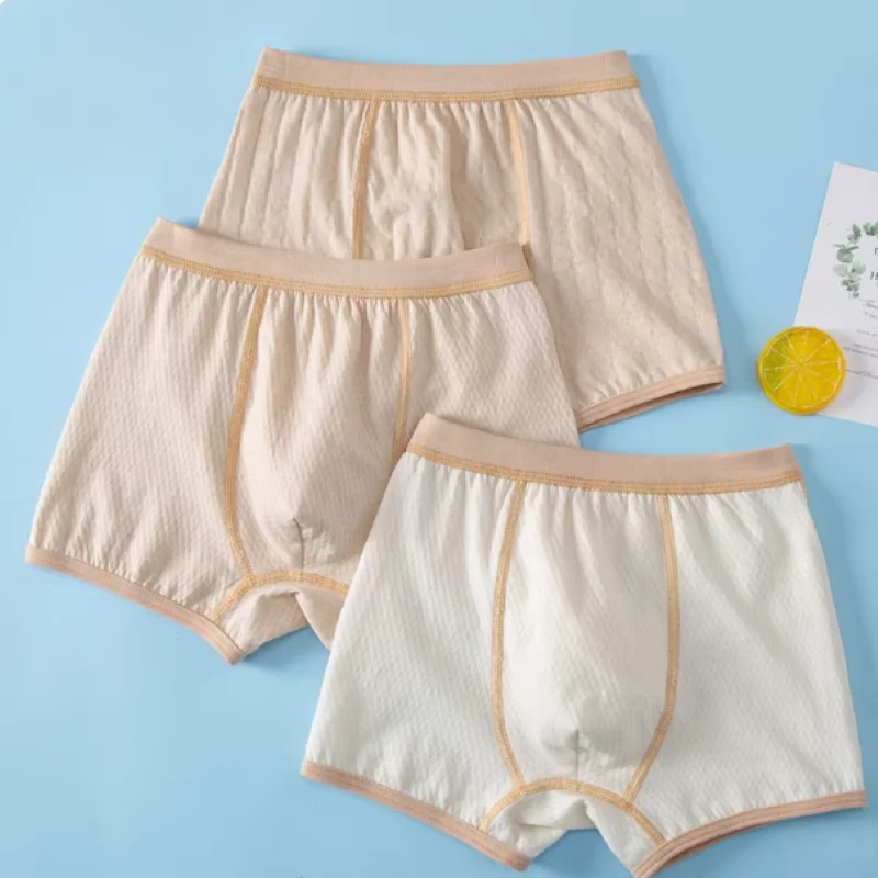 3PCS Pure Cotton ABDL Boxers Briefs Soft Elasticity Comfortable Breathable Short Panties Home DDLG Underpants Size 150-180