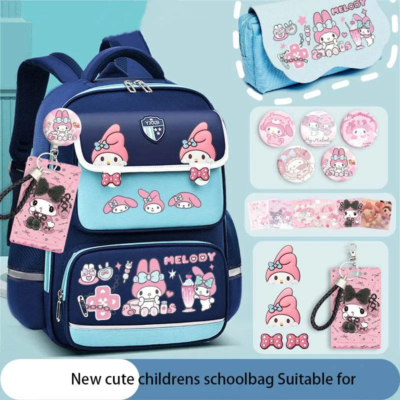 Sanrios Kawaii Anime moja melodia Cinnamoroll Kuromi Kids odprężająca tornister podróżna Laptopbag nowa oddychająca plecak studencki