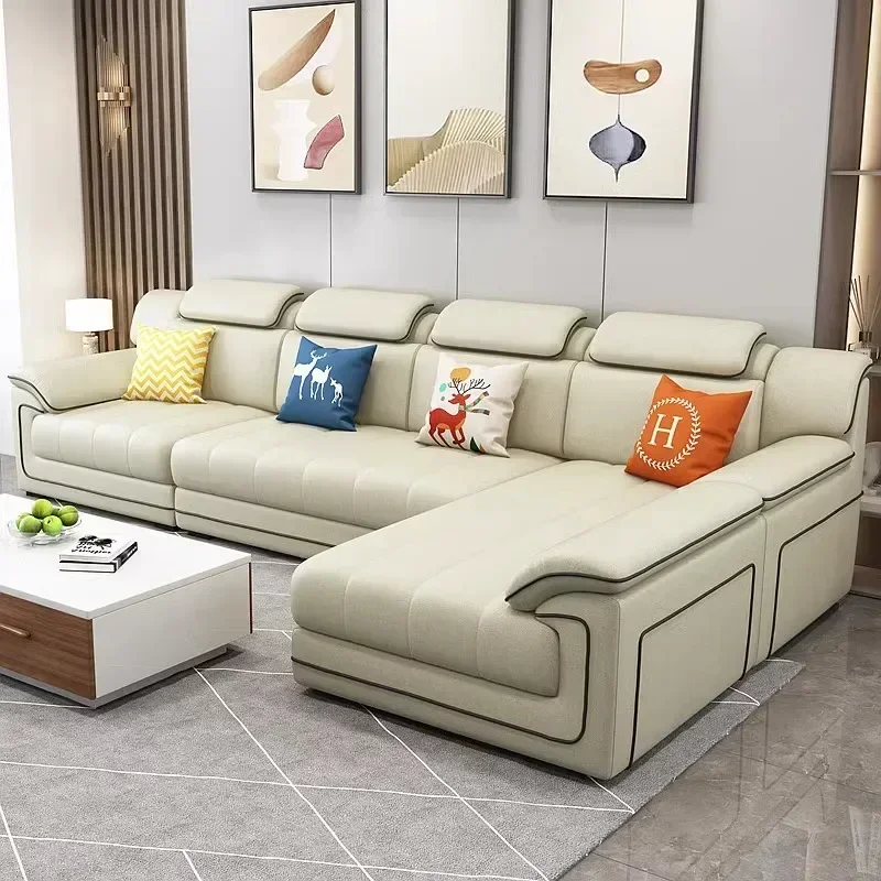 JB MLarge Beige sofás europeos relleno reposabrazos diseño nórdico reclinable sofás perezosos salón de lujo moderno Divano 2 Posti muebles únicos