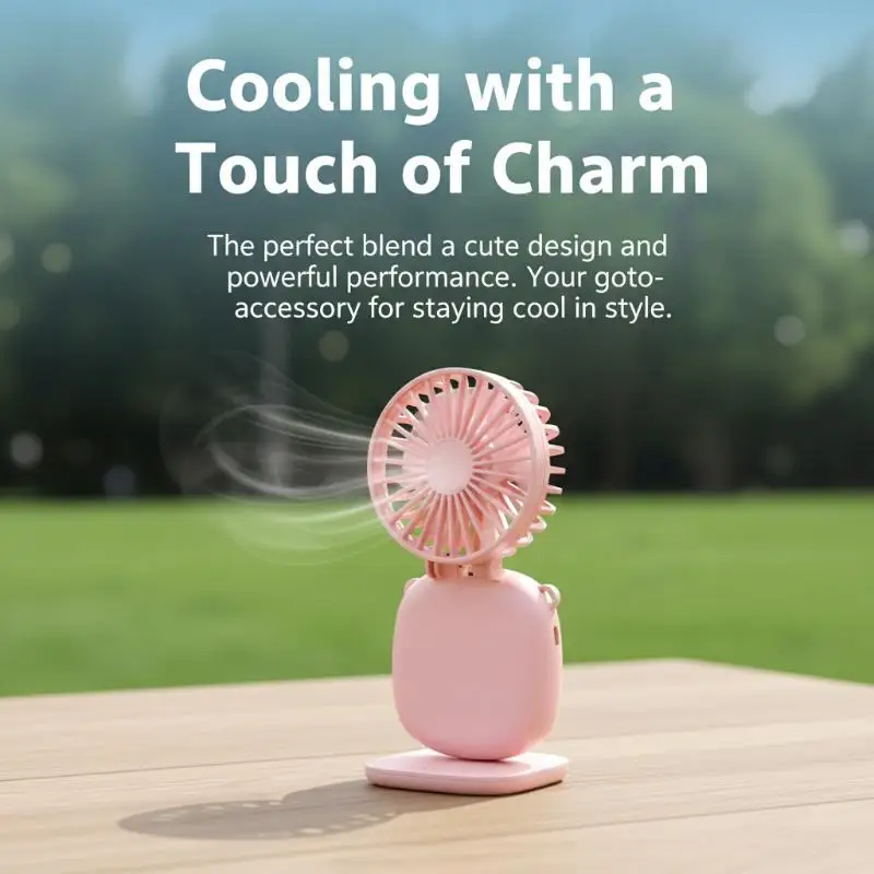 Multi-functional Mini Handheld Fan With Makeup Mirror Foldable Small Electric Fan USB Rechargeable Portable Hanging Neck Fan