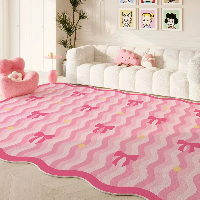 tapis-de-style-feminin-pour-salon-tapis-decoratif-rose-avec-nœud-pour-chambre-a-coucher-tapis-moelleux-et-doux-de-forme-irreguliere-tapis-de-chevet-tapis-epais-pour-la-maison