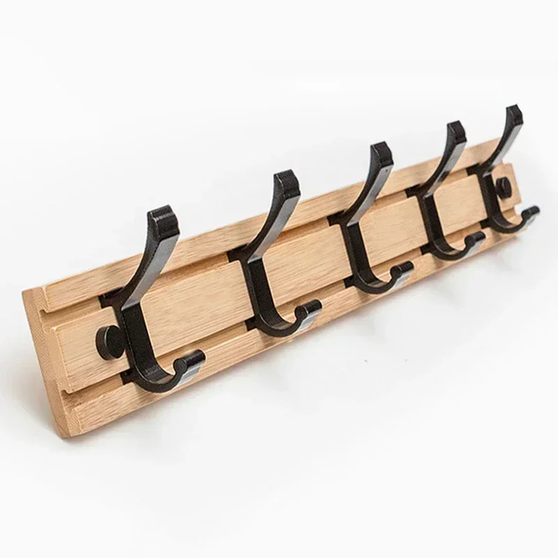 Creative Adjustable Bamboo Coat Rack Wall Mounted Bathroom Clothes Aluminium Alloy Hanging Hooks Home Storage Hook 2024 New