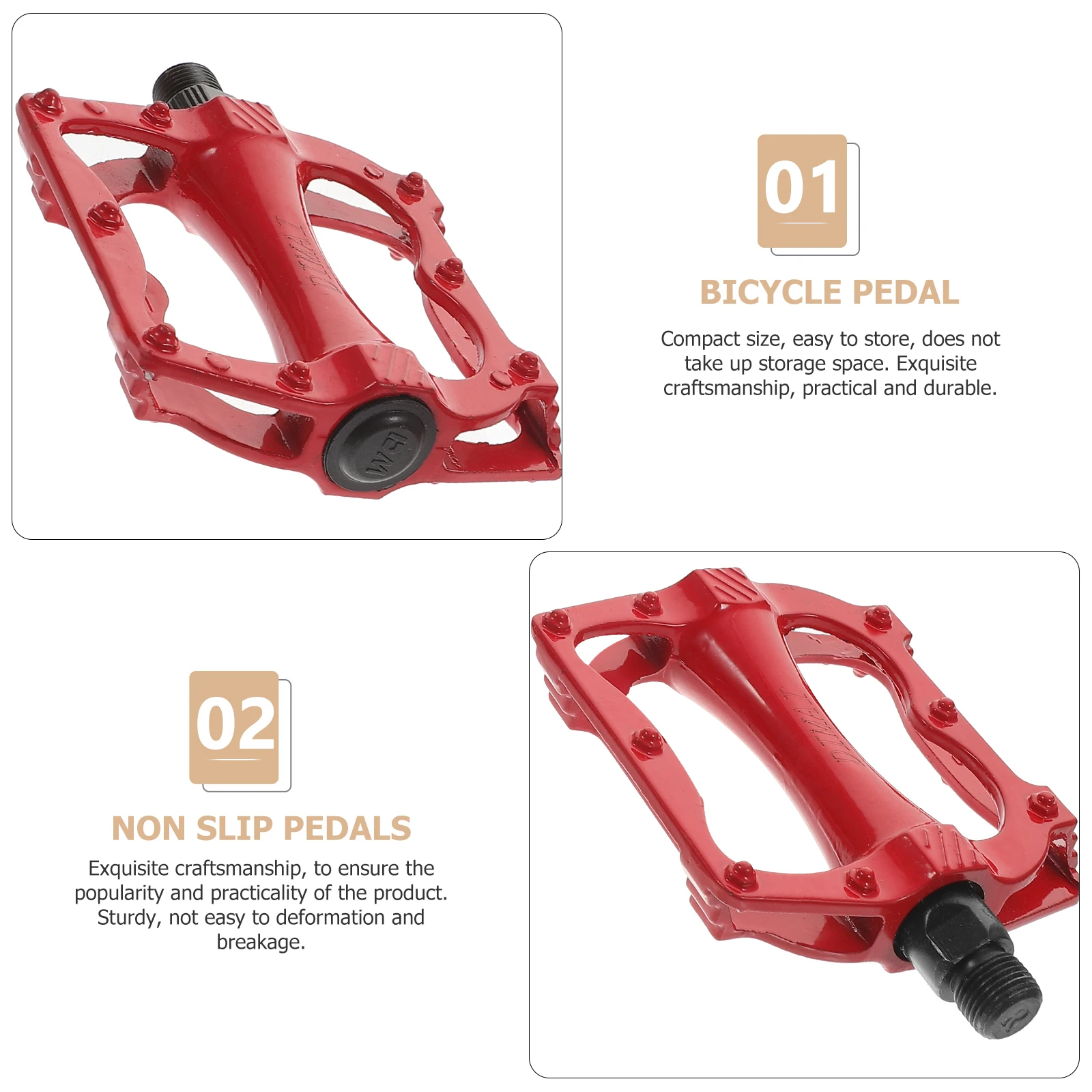 

2 Pcs Foot Pedal Accessories Mountain Bike Pedals Sealed Bearings for Flat Guineadal Cycling